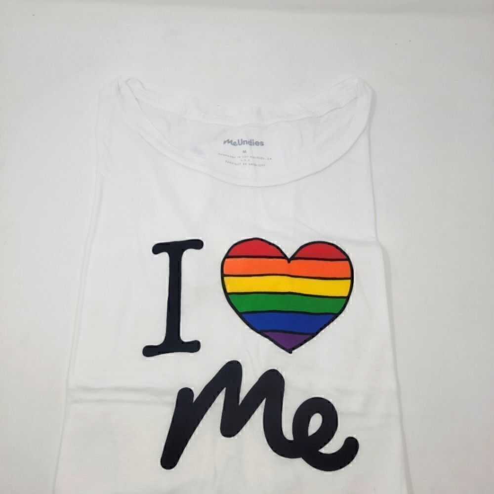 MeUndies White I heart me Modal/Cotton Blend T-Shirt Medium